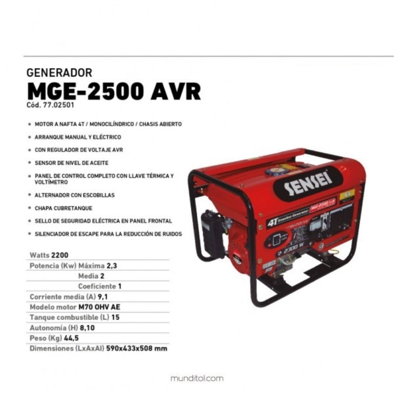 Generador SENSEI MGE-2500 AVR